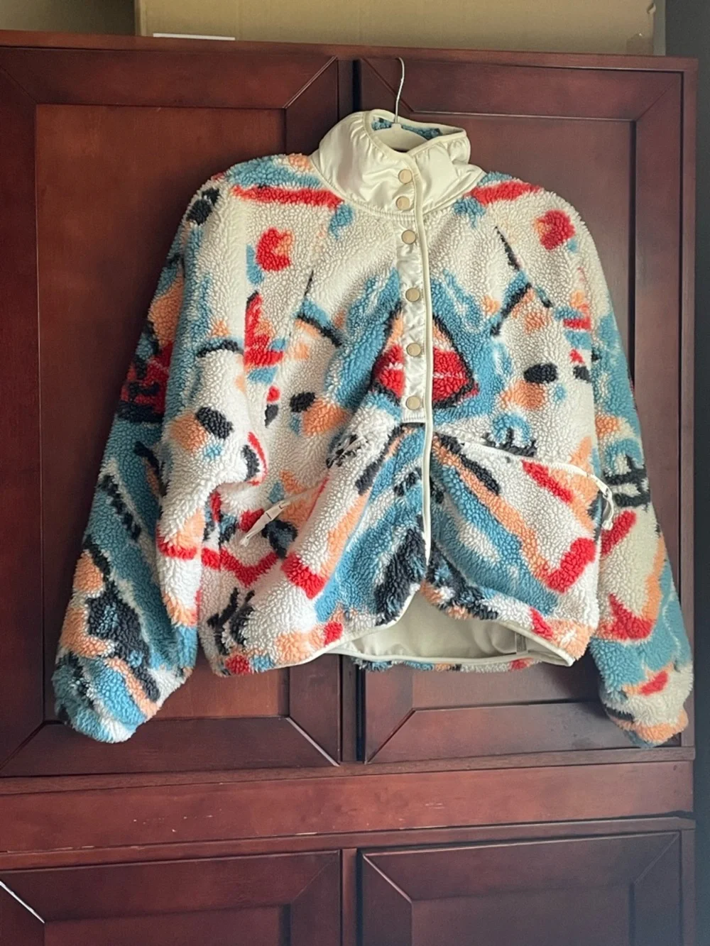 Free People Movement Hit the Slopes Rocky Ridge Printed Fleece Jacket Small - Picture 3 of 17
